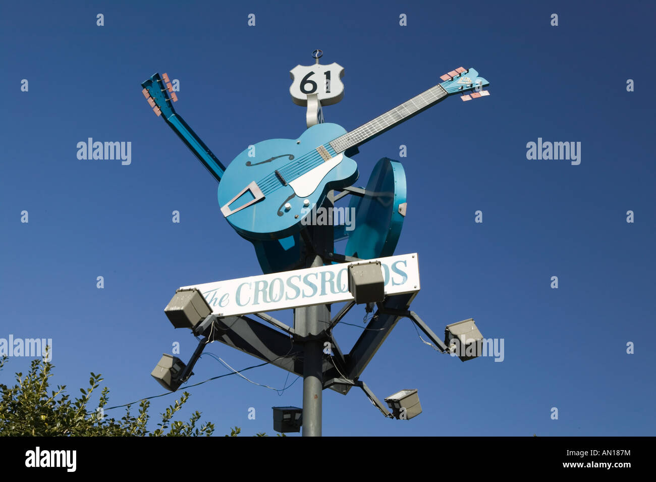 USA, au Mississippi, au Mississippi Delta, Clarksdale : La croisée des autoroutes 49 et 61 Blues Banque D'Images