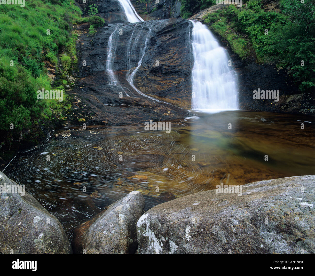 Un Bhradain' eas, chute près de Luib Ile de Skye Highland Scotland UK Banque D'Images