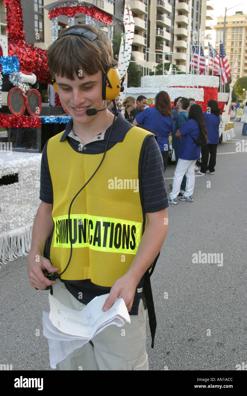 Miami Florida,Coral Gables,Junior Orange Bowl Parade,événement culturel,tradition,activité,marche,exercice,marche,reconnaissance,divertissement,performance Banque D'Images