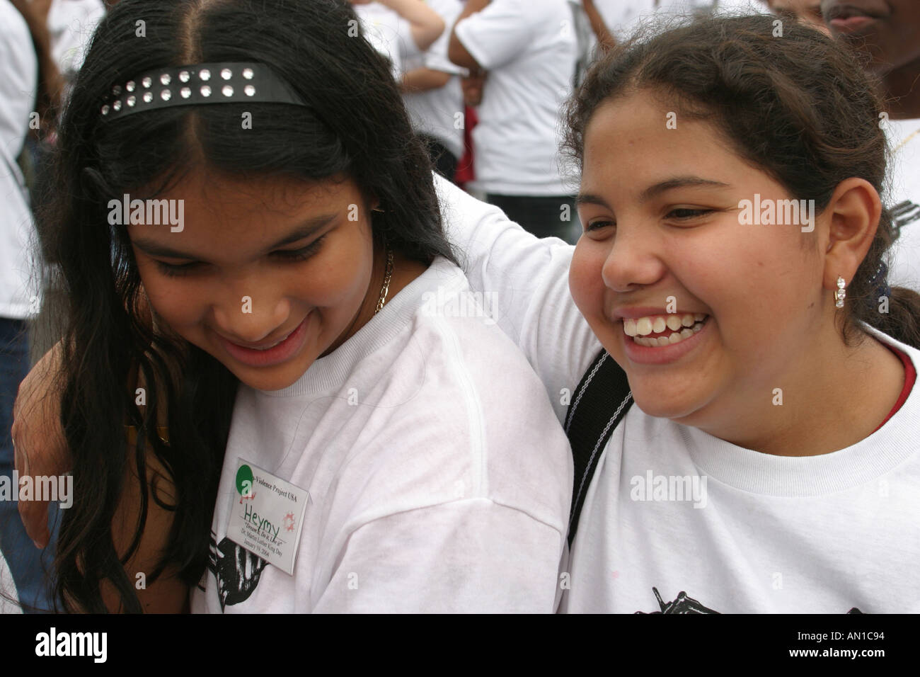 Miami Florida,non violence Project USA,apprendre apprend l'apprentissage,enseigner,étudiants éducation élève jeunesse,anti drogue anti violence,éducation,étude,non Banque D'Images