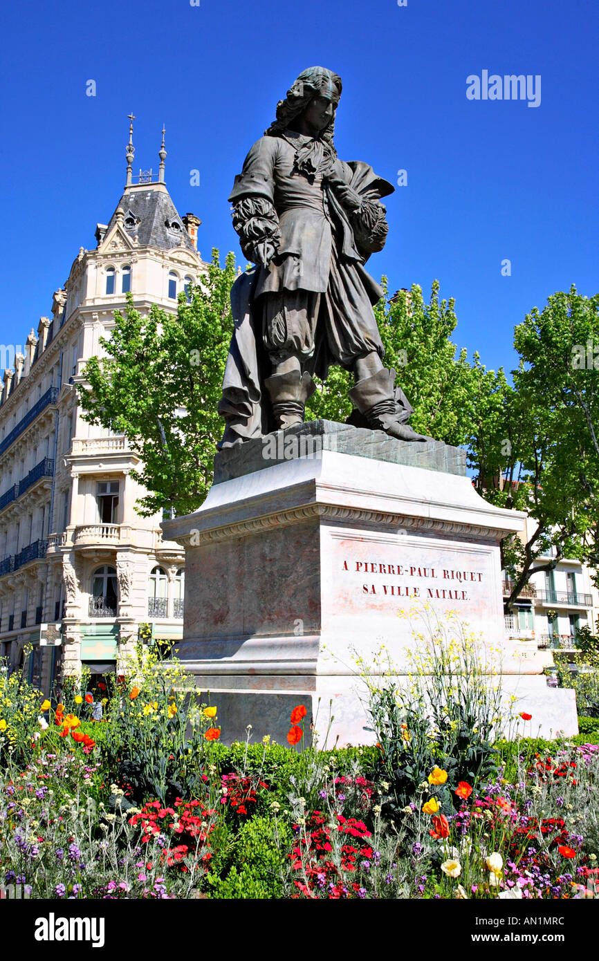La statue de Paul Riquet à Béziers, Hérault, France. Banque D'Images