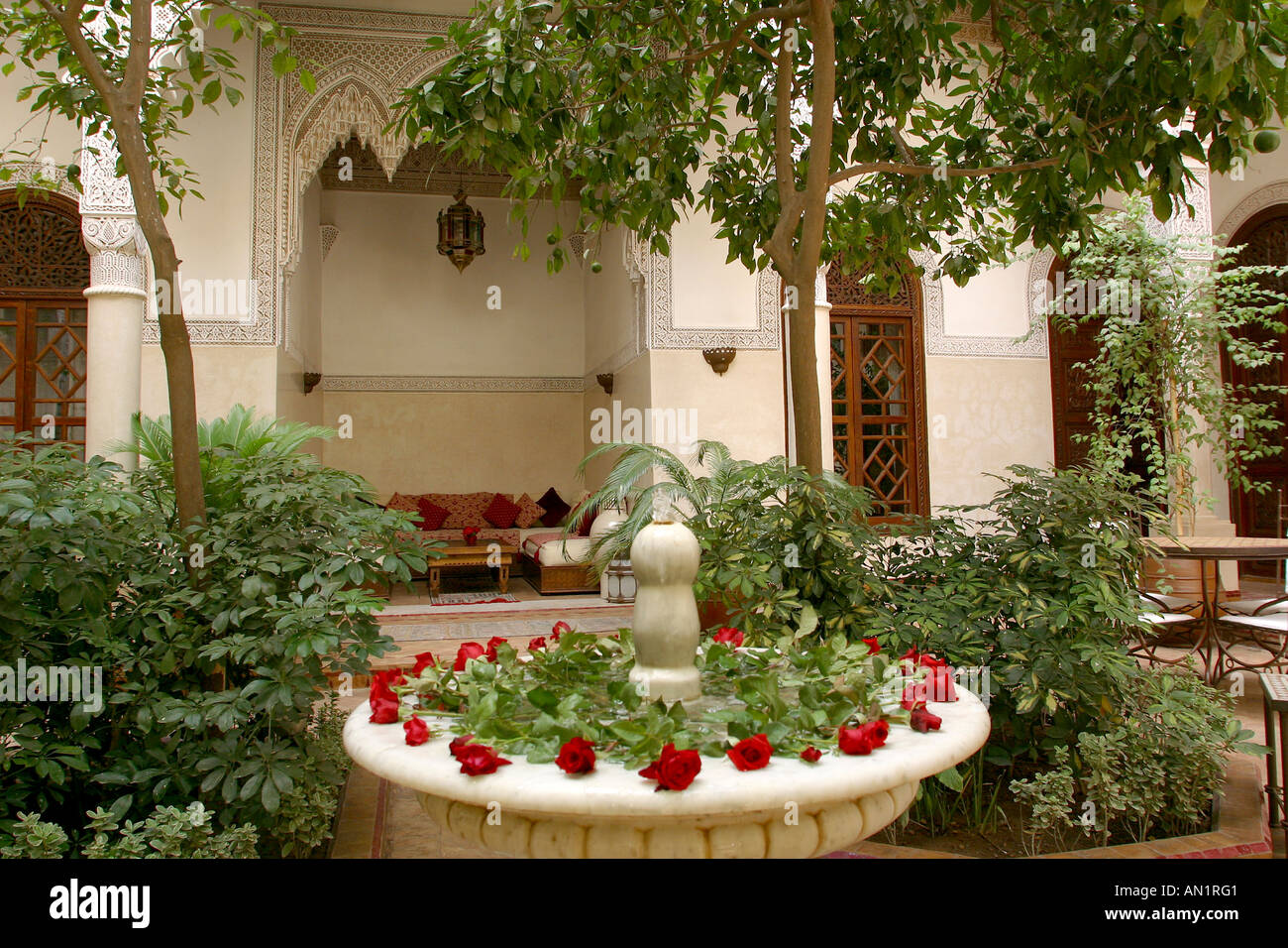 Maroc Marrakech Riad Villa des Orangers Rue Banque D'Images