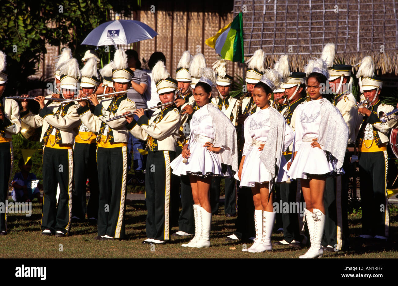 Philippines Manille music Nayong pilipino Marching Band en compétition Banque D'Images