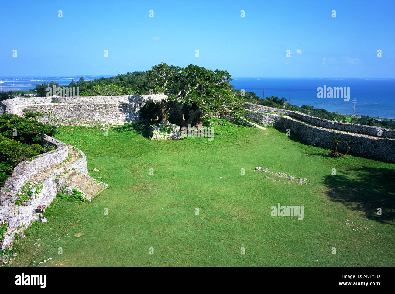 Ruines du château de gusuku Naka Okinawa Japon Banque D'Images