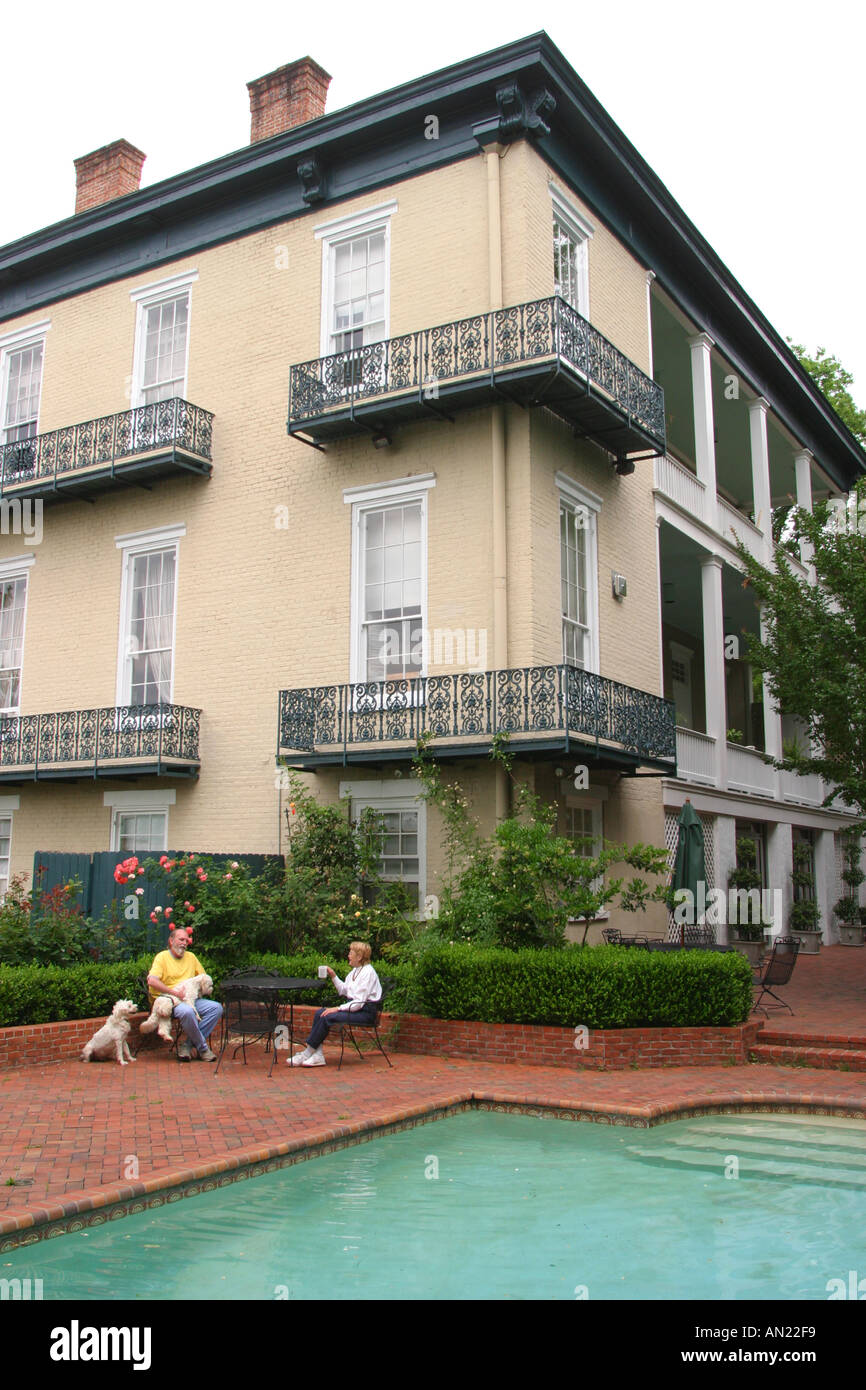 Vicksburg Mississippi, Grove Street, Duff Green Mansion, construit en 1856, architecture palladienne, antebellum Inn, hôtels d'hébergement inn motel motels, visiteurs Banque D'Images