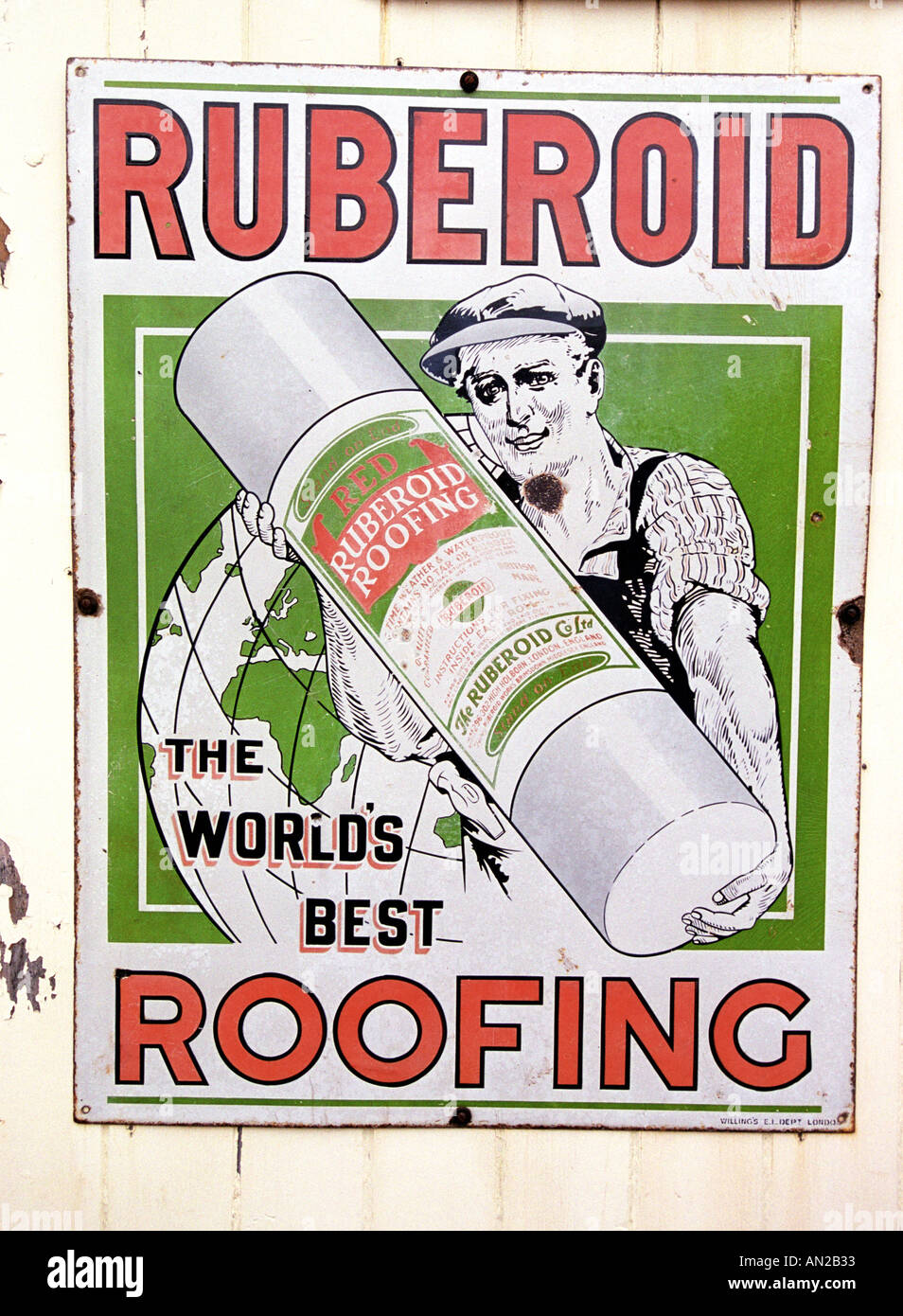 Une ancienne inscription pour les toitures Banque D'Images