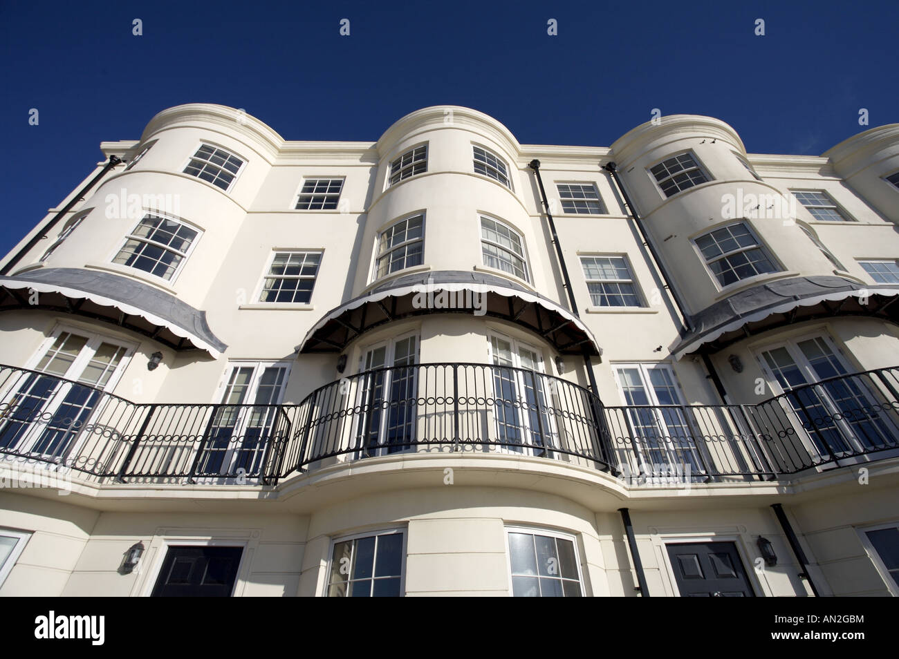 Terrasse Balcon Maisons regency Worthing Banque D'Images