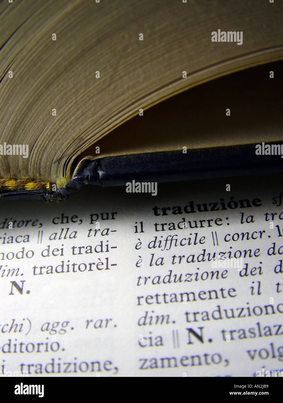 Un dictionnaire italien Banque D'Images