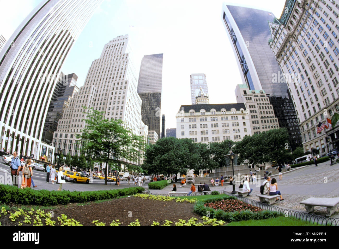 Amérique du Nord, USA, New York, New York City. En regardant vers le sud, la 5ème Avenue, Central Park Banque D'Images