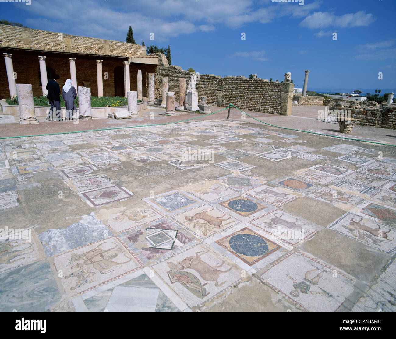 La Villa Romaine de Carthage / Mosaïque / Marbre, Tunis, Tunisie Banque D'Images