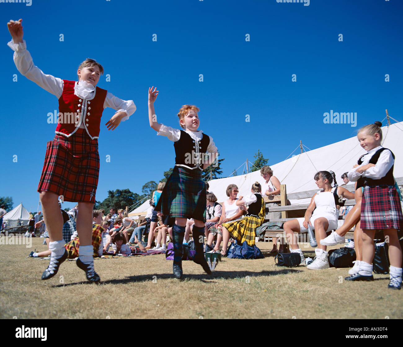 Jeux de montagne / Highland Dancing, Highlands, Scotland Banque D'Images