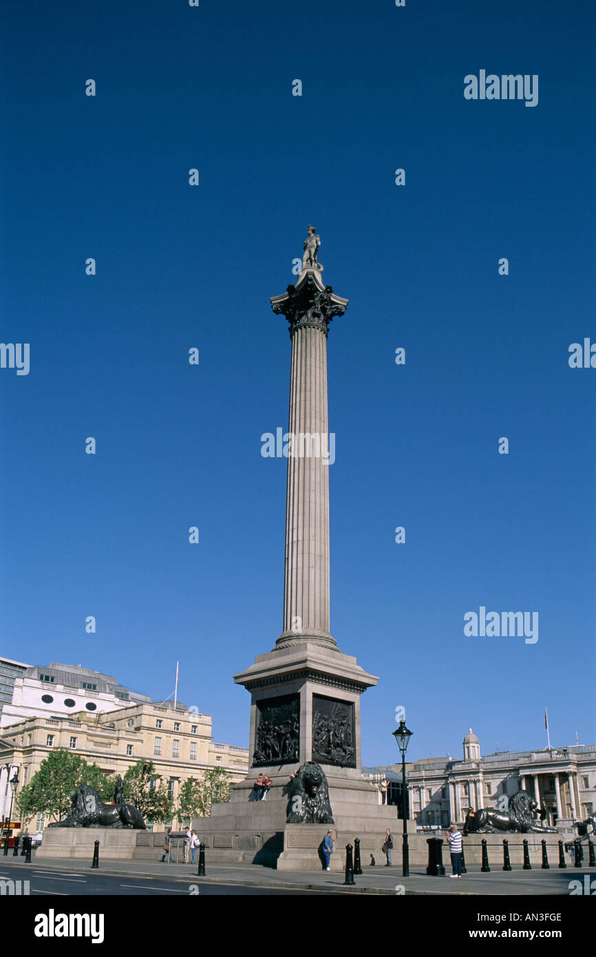 Trafalgar Square / la Colonne Nelson, Londres, Angleterre Banque D'Images