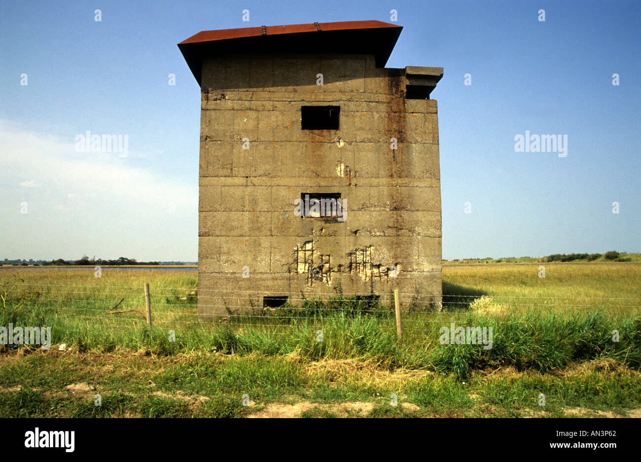 Tour d'observation de la seconde guerre mondiale, l'Est Lane Bawdsey, Suffolk, UK. Banque D'Images