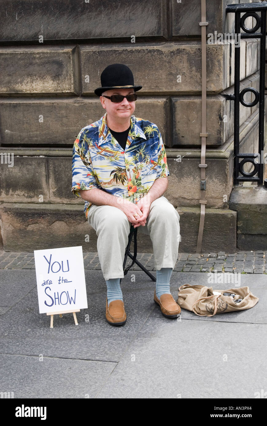 Artiste de rue dans le Royal Mile d'Édimbourg Banque D'Images