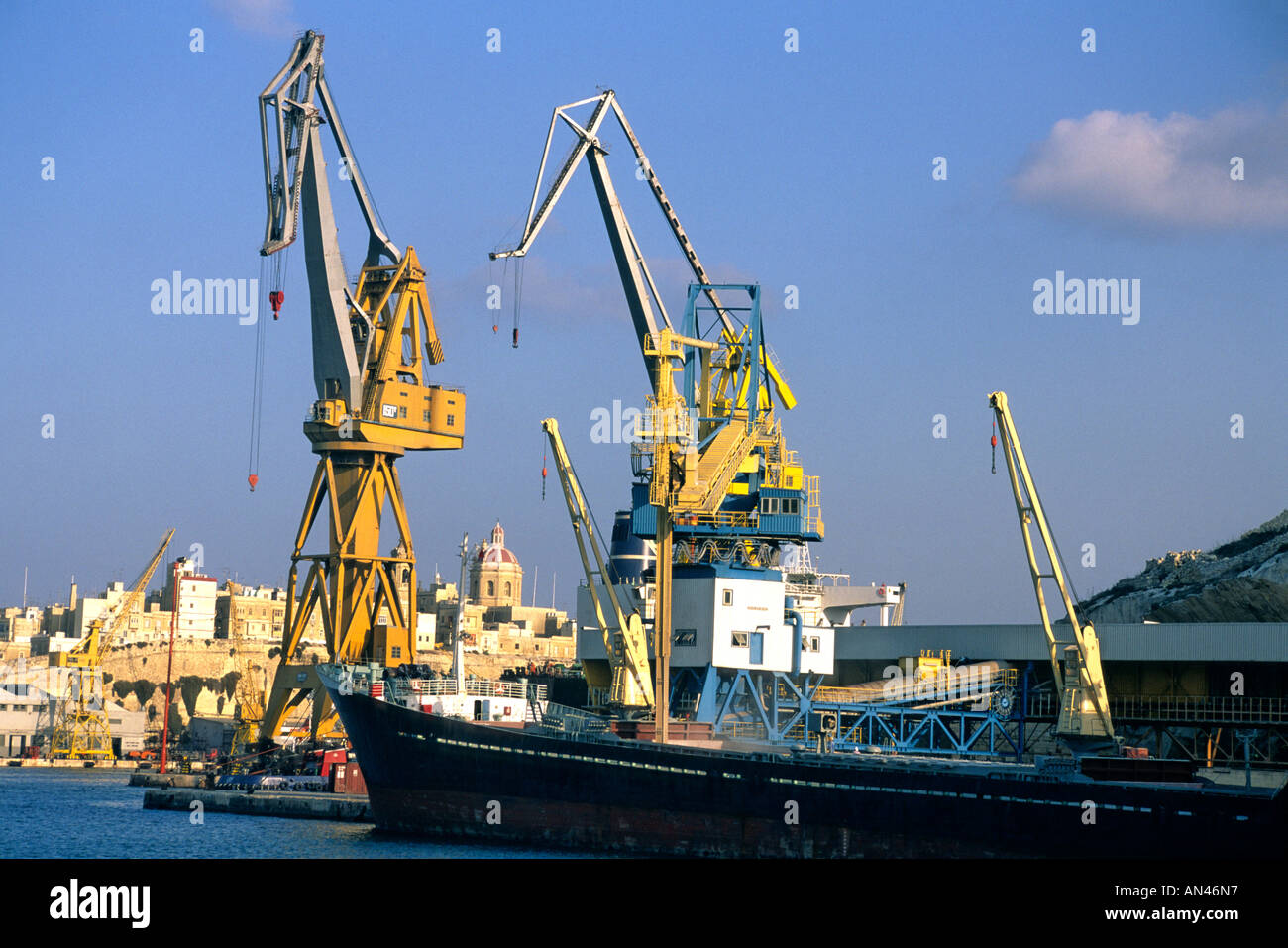 Port industriel, La Valette, Malte, Europe Banque D'Images