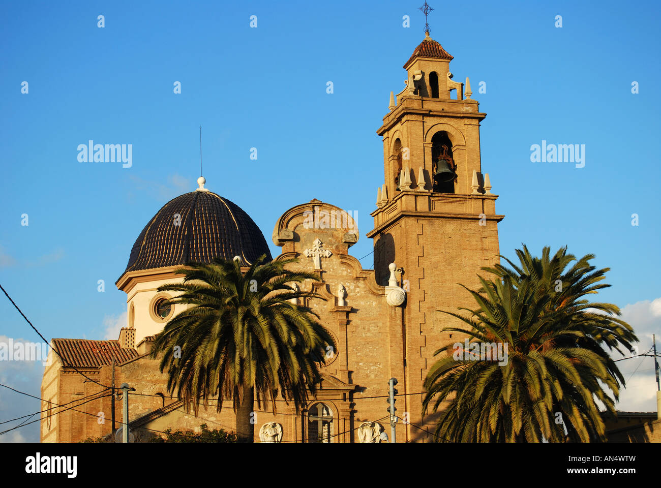 Eglise de San Pedro Apostol, Sueca, Costa del Azahar, province de Valence, Espagne Banque D'Images