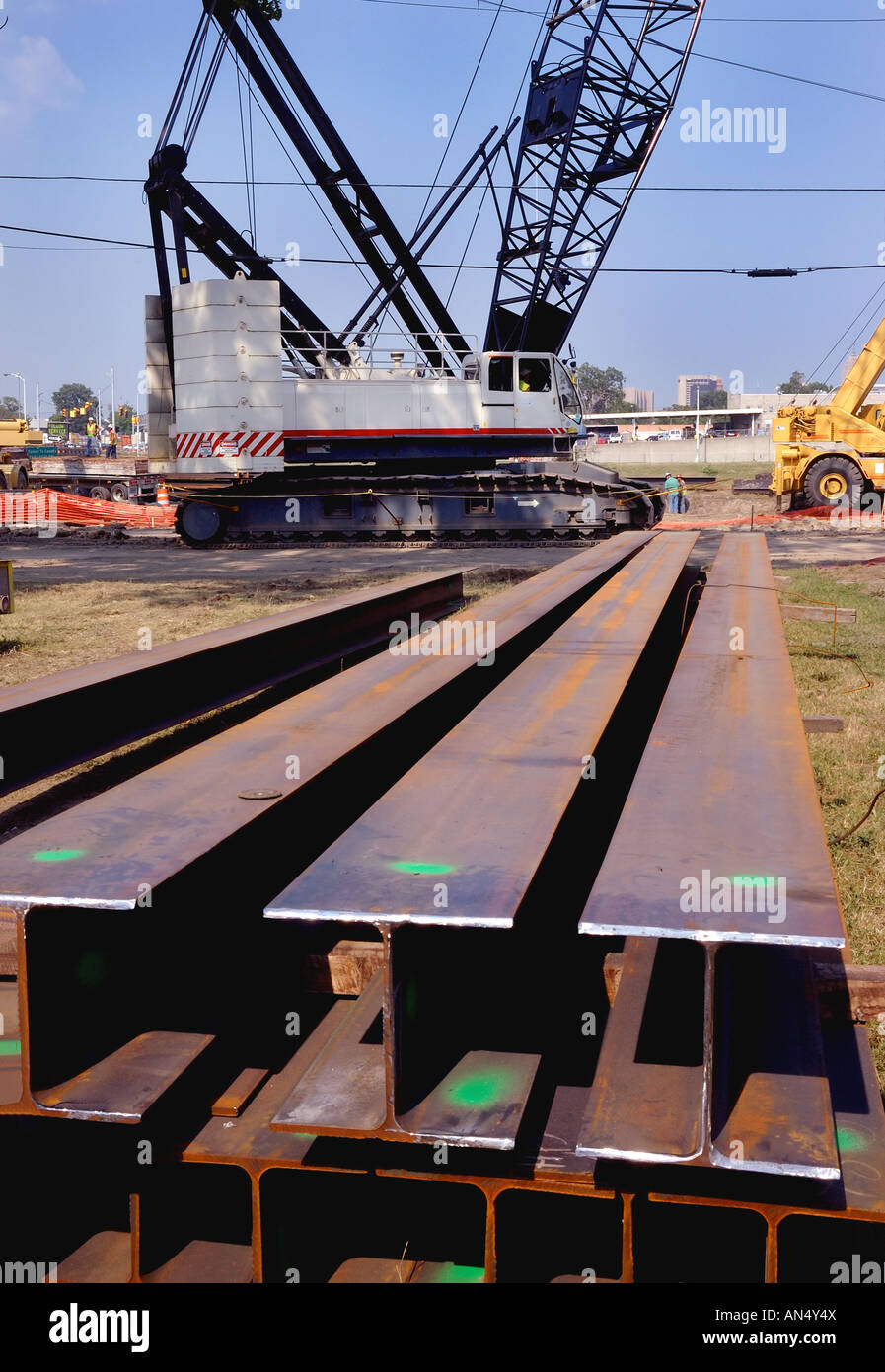 La construction de l'autoroute de Detroit Banque D'Images