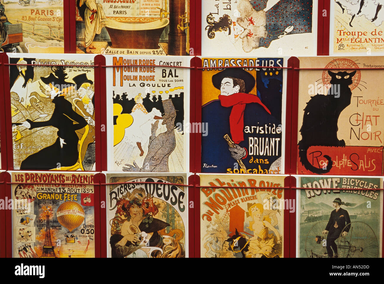 France Paris Montmartre poster display Banque D'Images