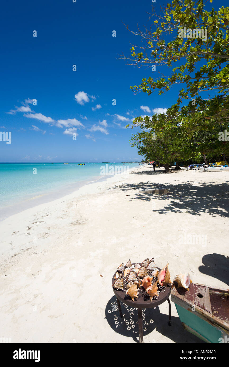 Seven Mile Beach, Long Bay, Negril, Jamaïque, Caraïbes, Antilles Banque D'Images