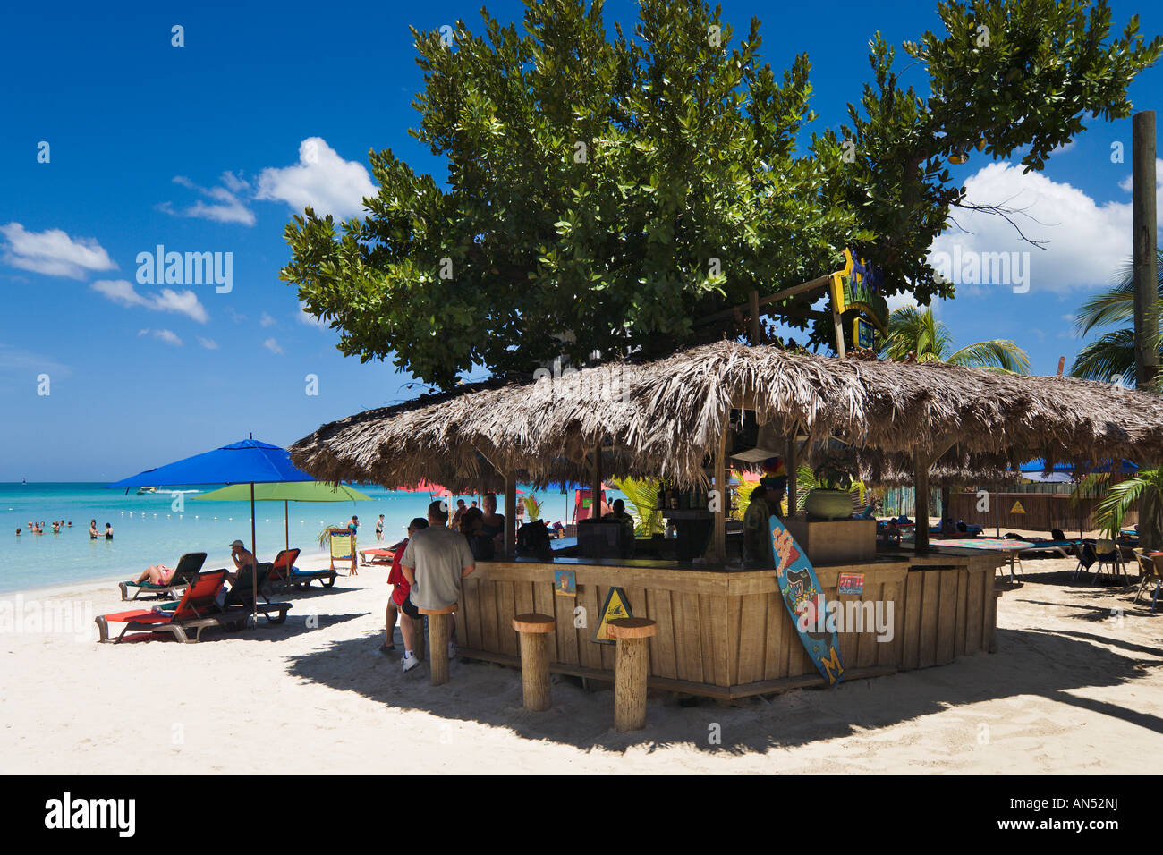 Margaritaville Jimmy Buffet Bar de plage, "sept Mile Beach', 'Long', Negril, Jamaïque, Caraïbes, Antilles Banque D'Images
