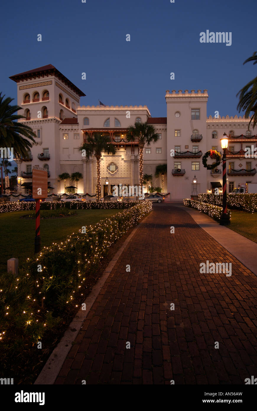 Casa Monica Hotel à Noël avec décors St Augustine en Floride Banque D'Images