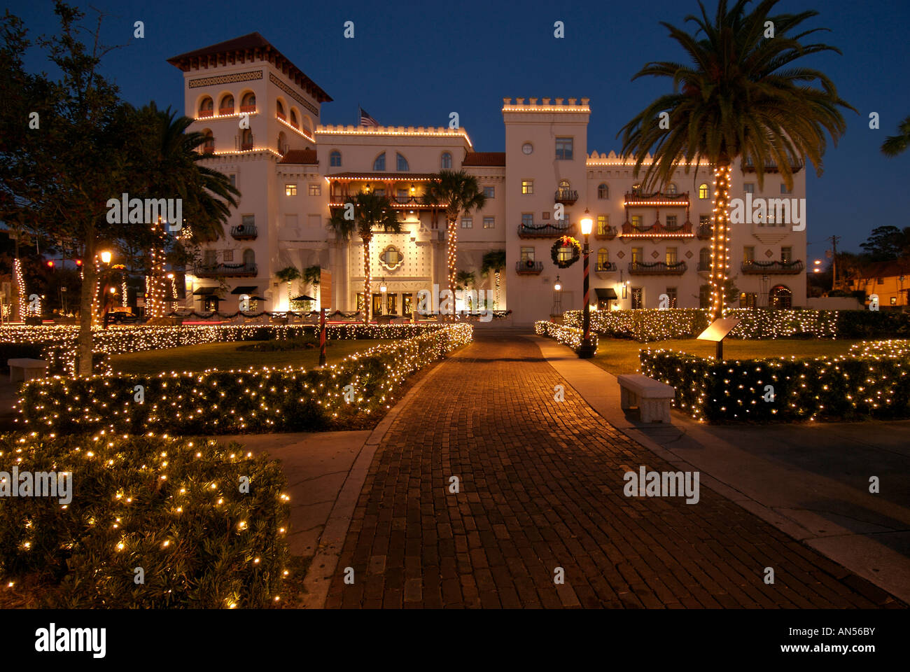 Casa Monica Hotel à Noël avec décors St Augustine en Floride Banque D'Images