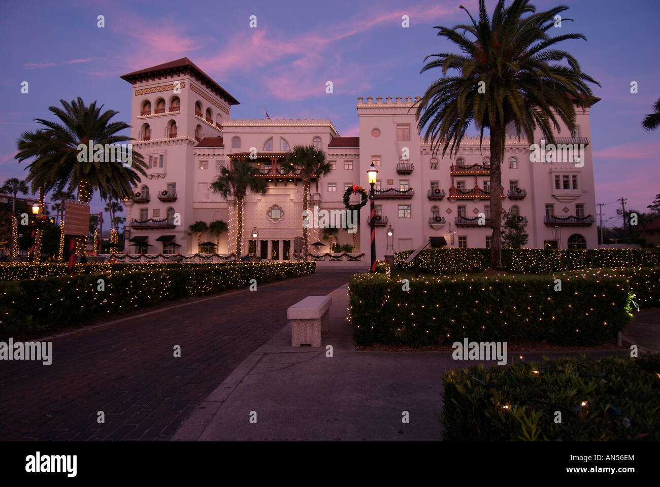Casa Monica Hotel à Noël avec décors St Augustine en Floride Banque D'Images