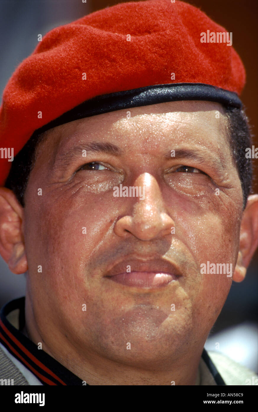 Hugo Chavez, Président du Venezuela pendant une campagne électorale rally Banque D'Images