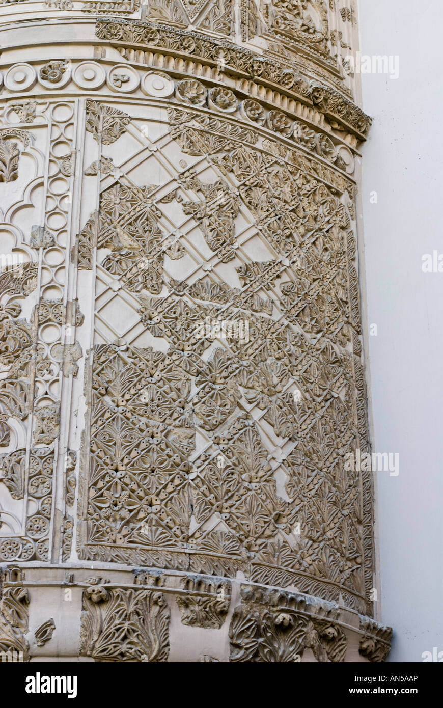 Façade reconstruite, Qasr al-Hayr Ouest, Musée national de Damas, Syrie Banque D'Images