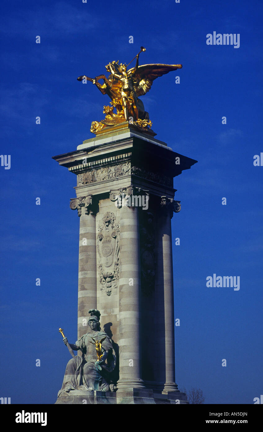Le Pont Alexandre III Paris France Banque D'Images