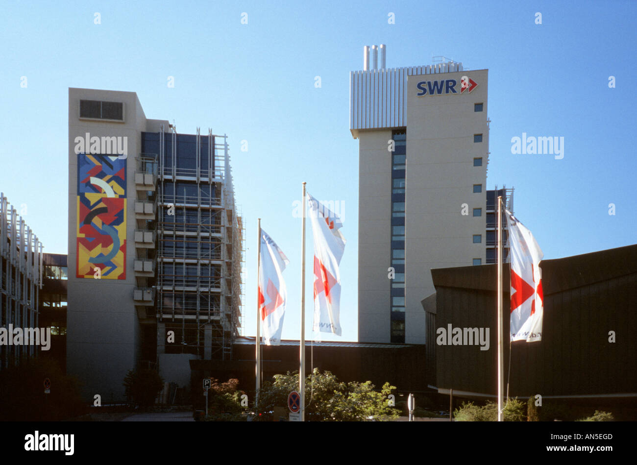 Bâtiment de la société de radiodiffusion Südwestrundfunk SWR de Stuttgart Allemagne Banque D'Images
