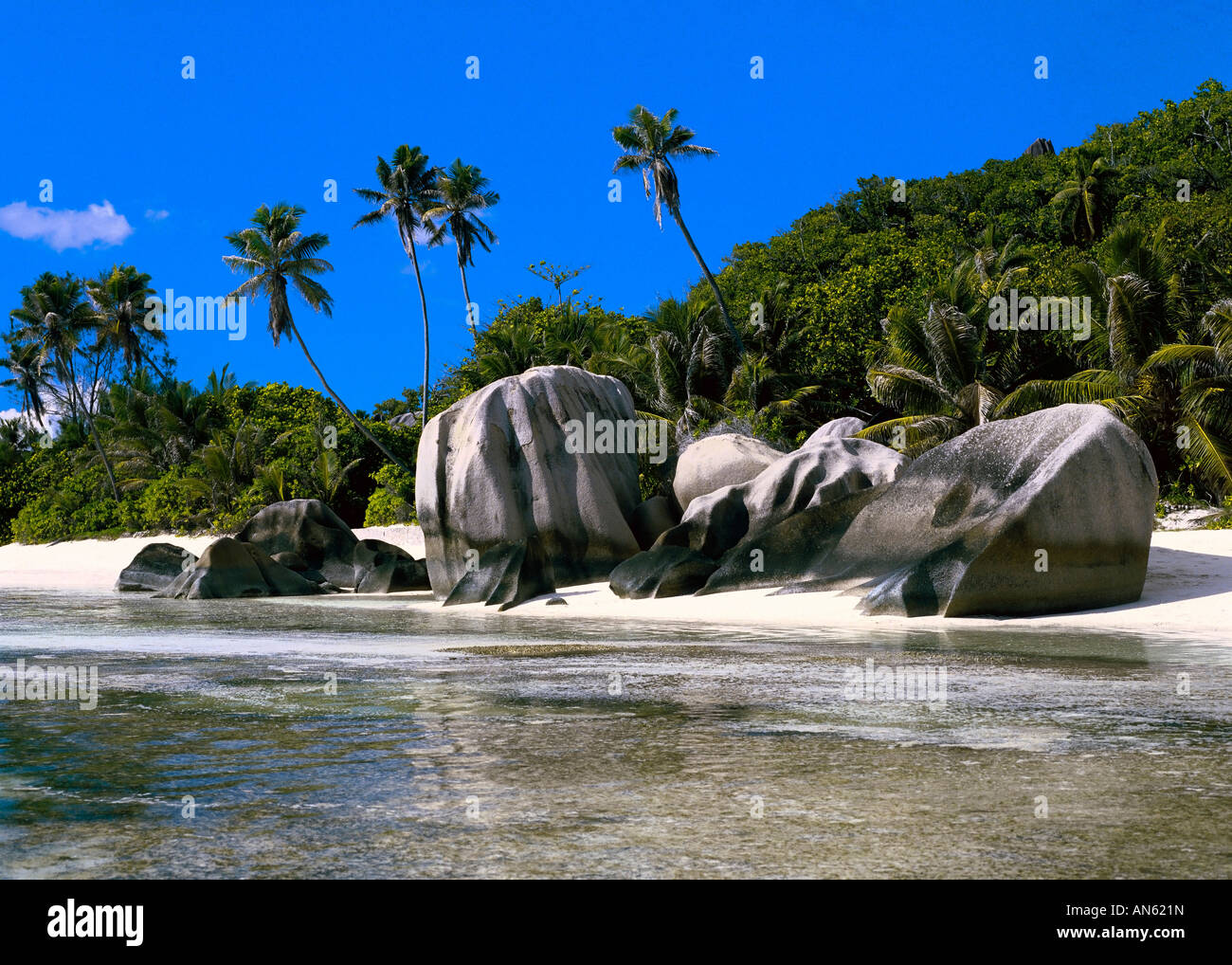 Îles Seychelles, plage de lonely Banque D'Images