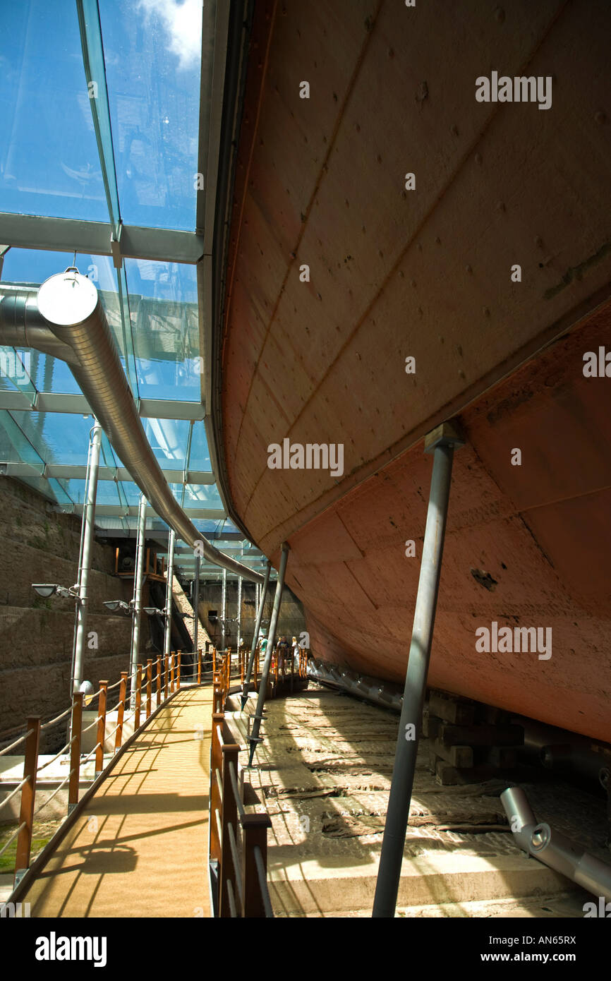 Navire à vapeur SS Great Britain, conçue et construite par Isambard Kingdom Brunel au-dessous de la flottaison de l'eau à l'avant Banque D'Images