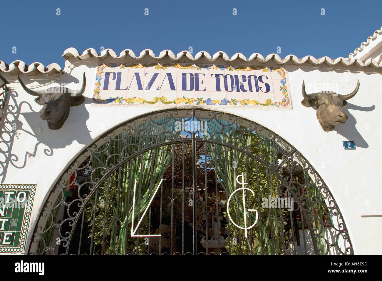 Mijas Costa del Sol Espagne Entrée de toros Banque D'Images