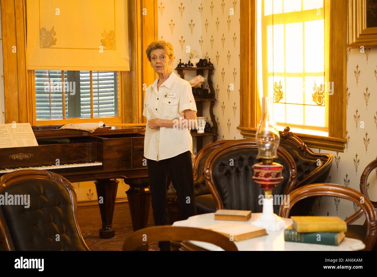 ILLINOIS Illinois Docent conduite d''intérieur de la maison d'Ulysse s'accorder de l'ancien président américain héros de la guerre civile Banque D'Images