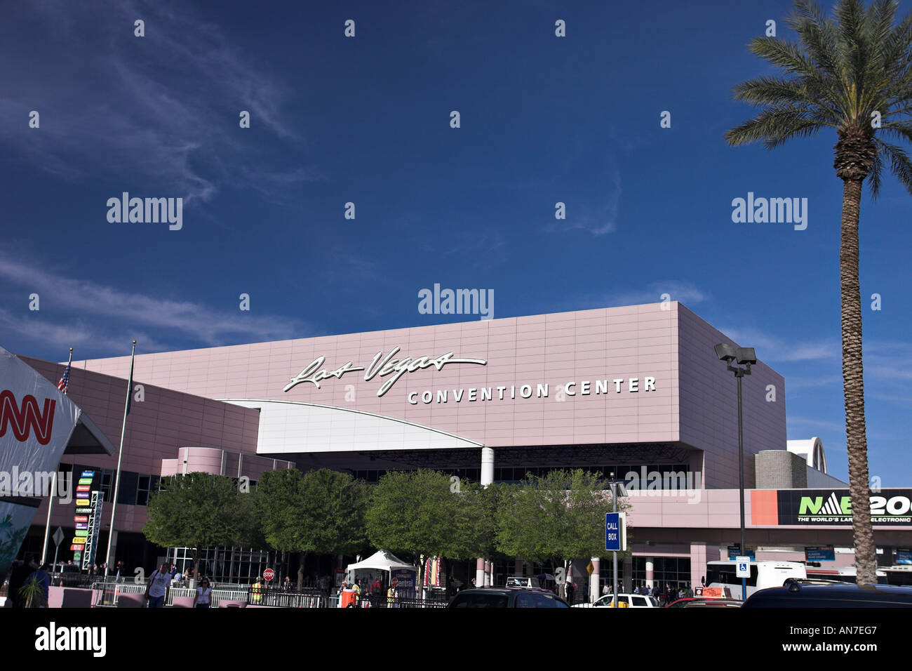 Il façade rose de la Las Vegas Convention Center le plus important aux États-Unis Banque D'Images