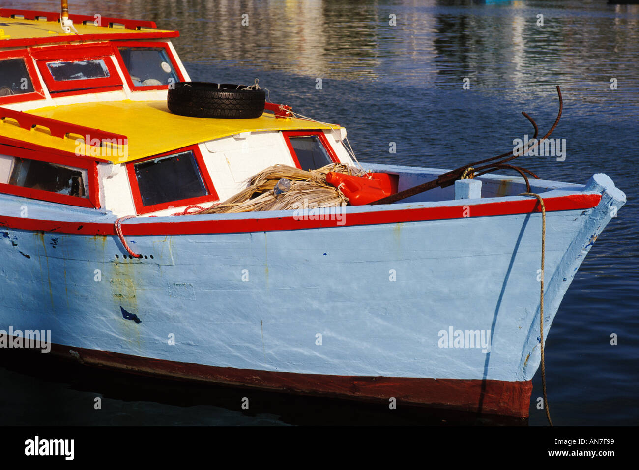 La Barbade, St John, bateau de pêche Banque D'Images
