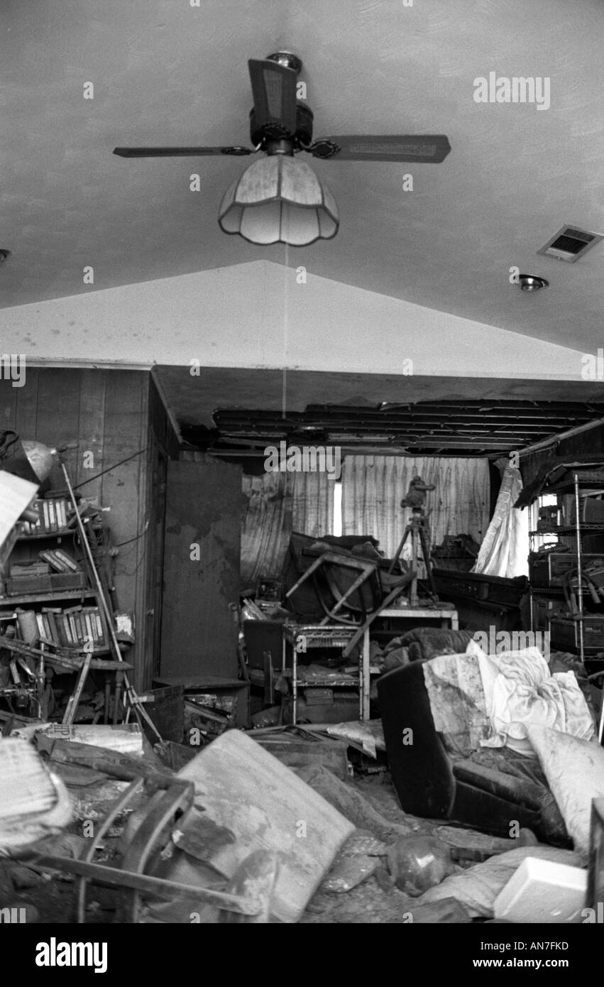 La Nouvelle Orléans 6 mois après Katrina, les inondations à chambre Moisissure Intérieure Banque D'Images