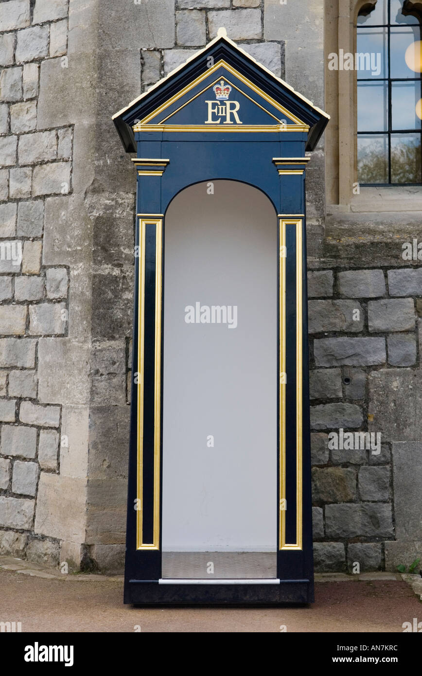 Une boîte vide de sentry au château de Windsor Berkshire Angleterre HOMER SYKES Banque D'Images