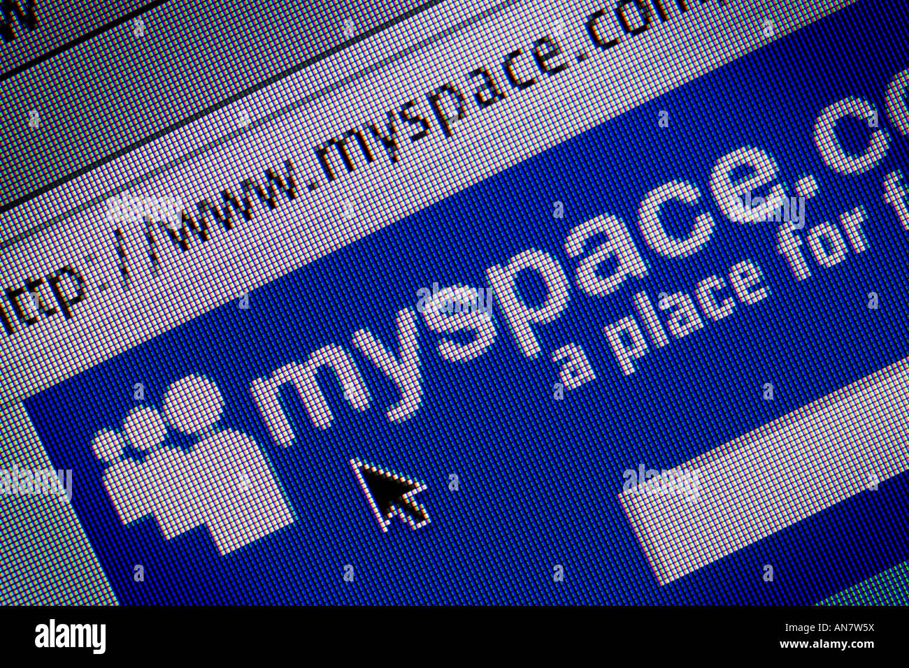 Myspace social community website www myspace com Banque D'Images