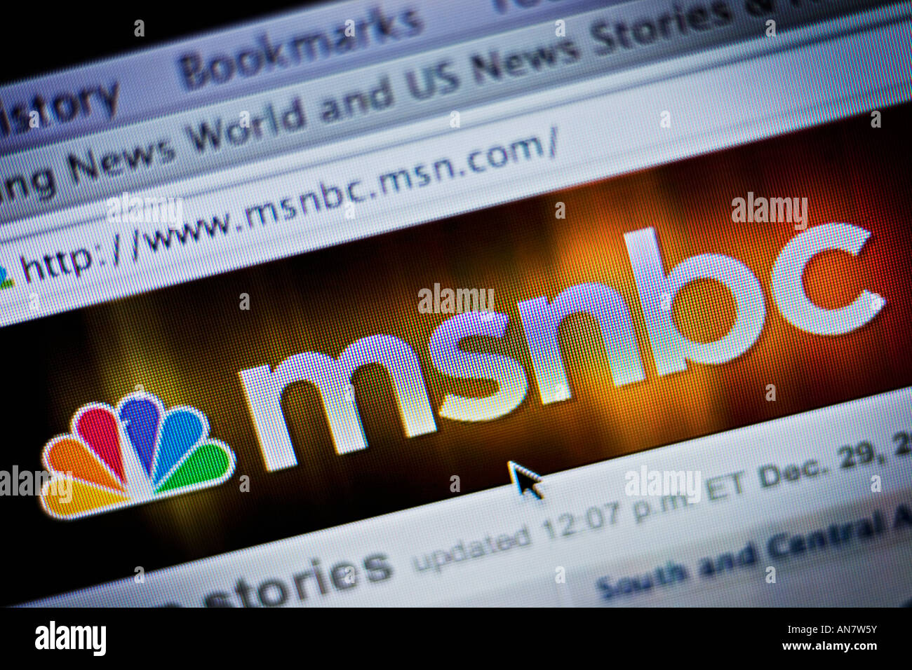 Msnbc News site web www msnbc com Banque D'Images