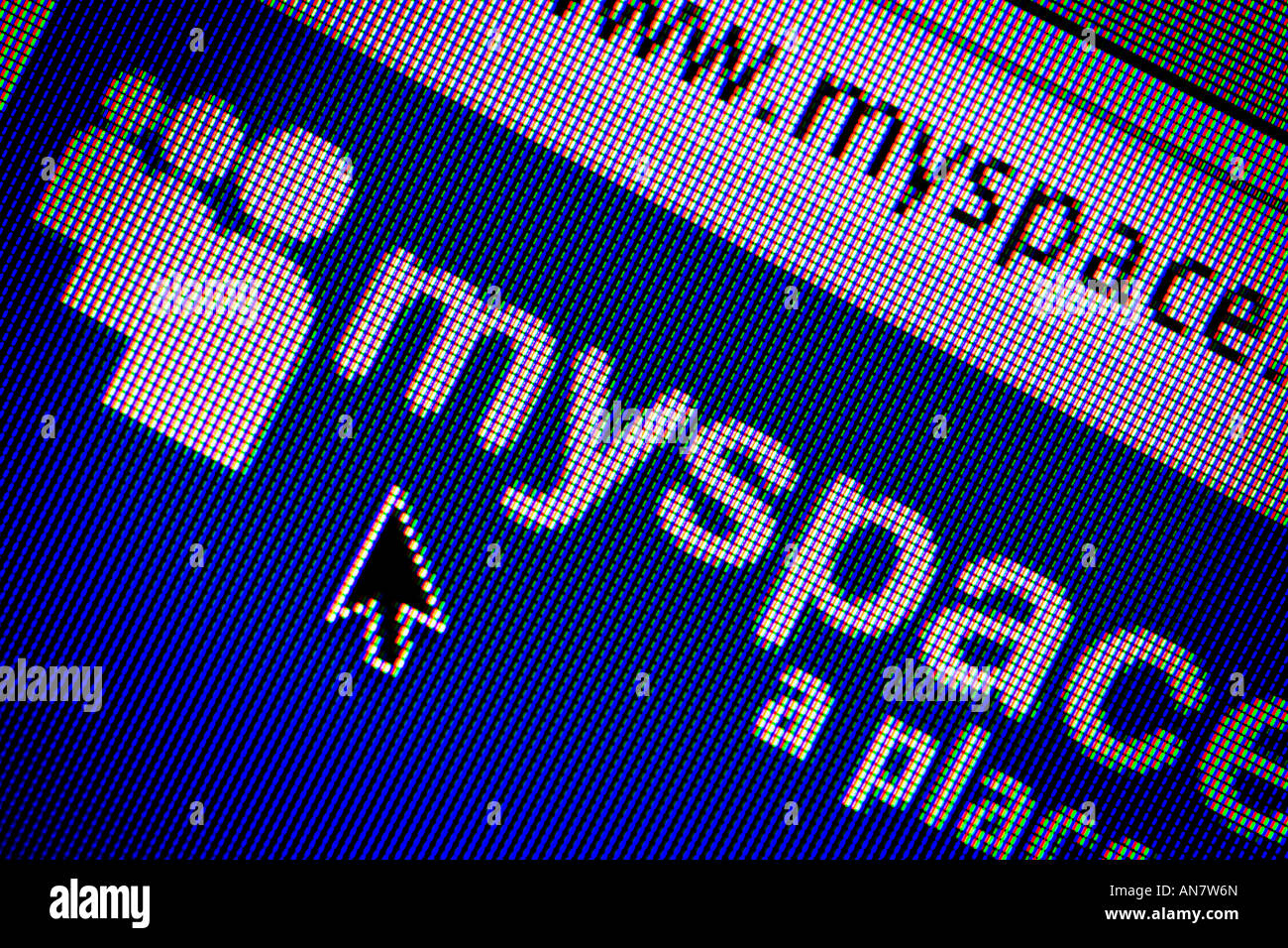 Myspace social community website www myspace com Banque D'Images