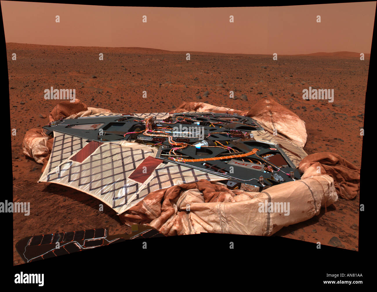 Lander martien équipement Mars panoramique Banque D'Images