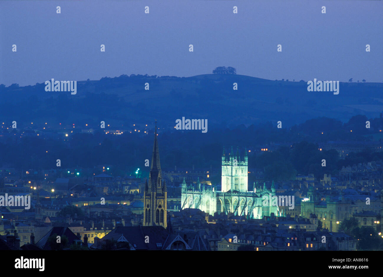La Cathédrale de nuit bain de Winscombe Hill Bath Avon England UK Banque D'Images