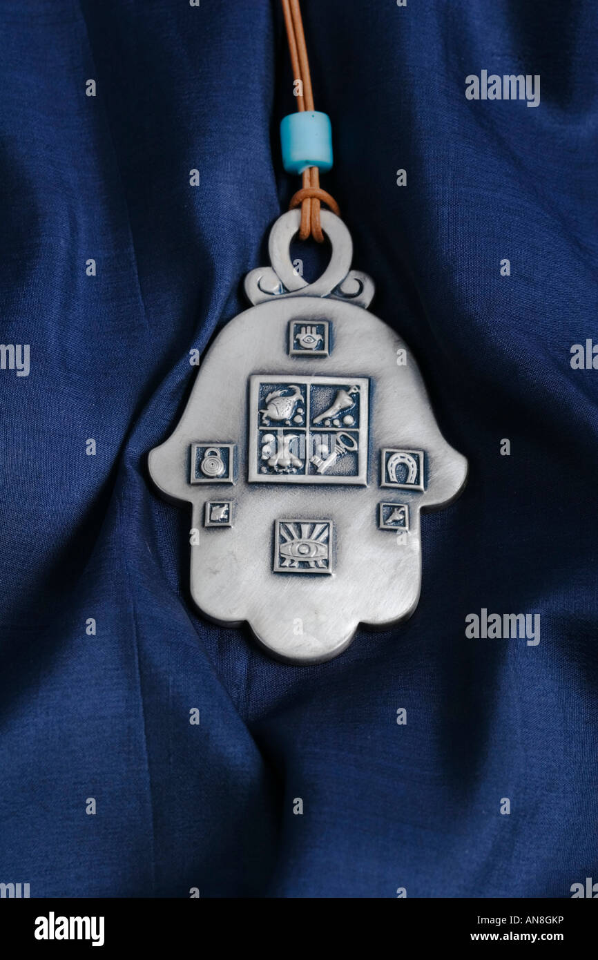 Portrait d'un Hamsa argent décoré Banque D'Images