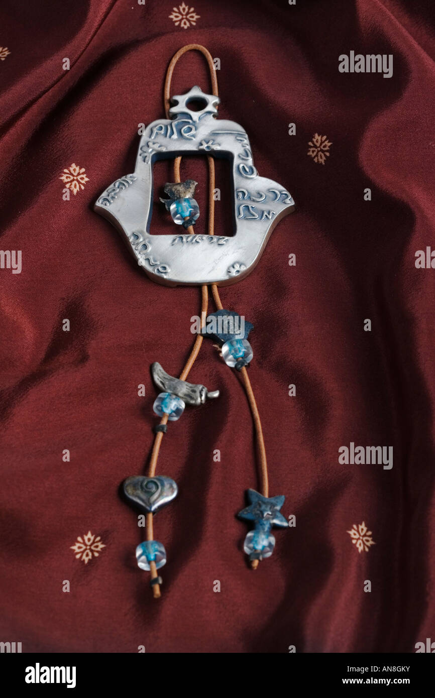 Portrait d'un Hamsa argent décoré Banque D'Images