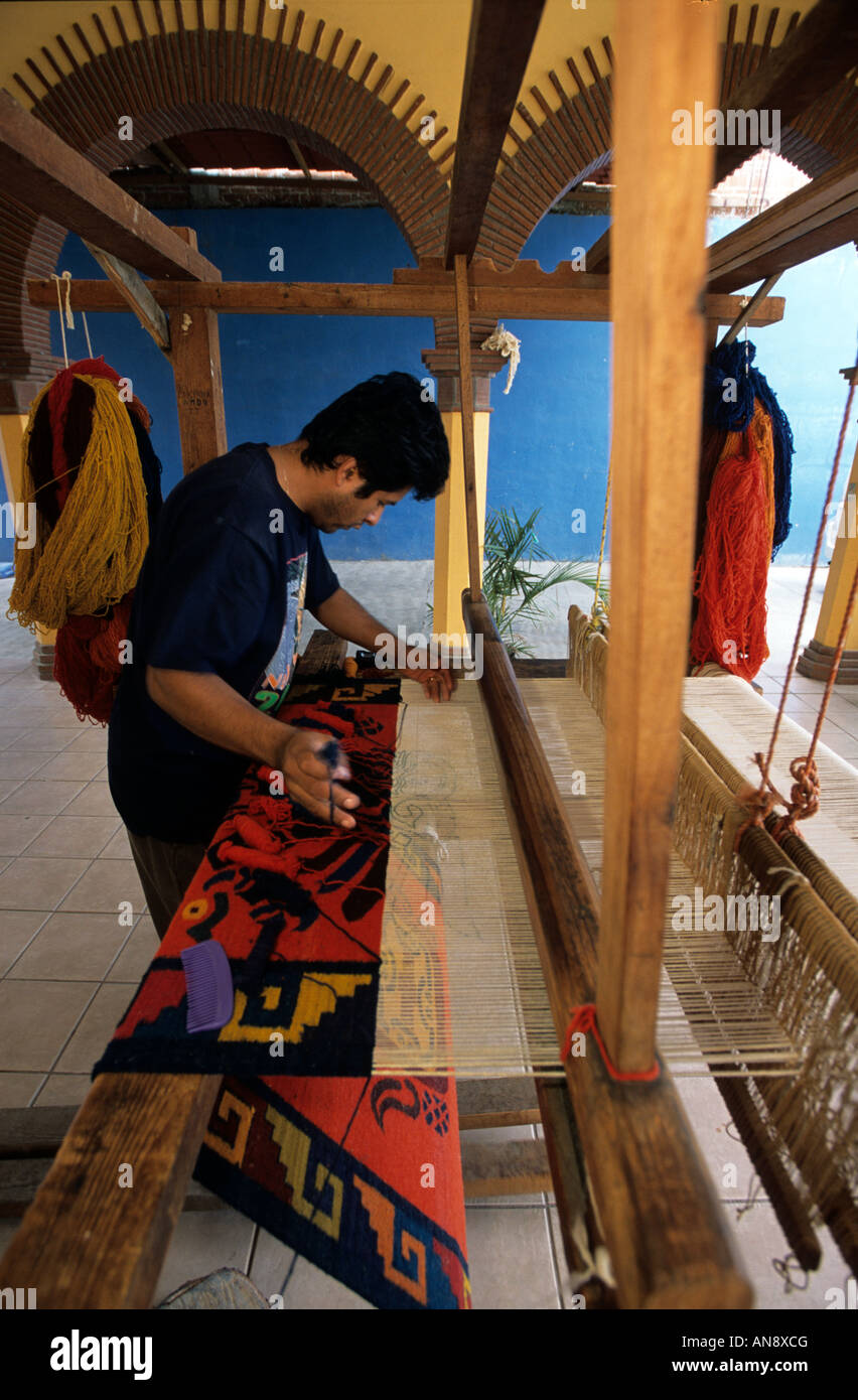 Tapis couverture tissage Oaxaca, Mexique Banque D'Images