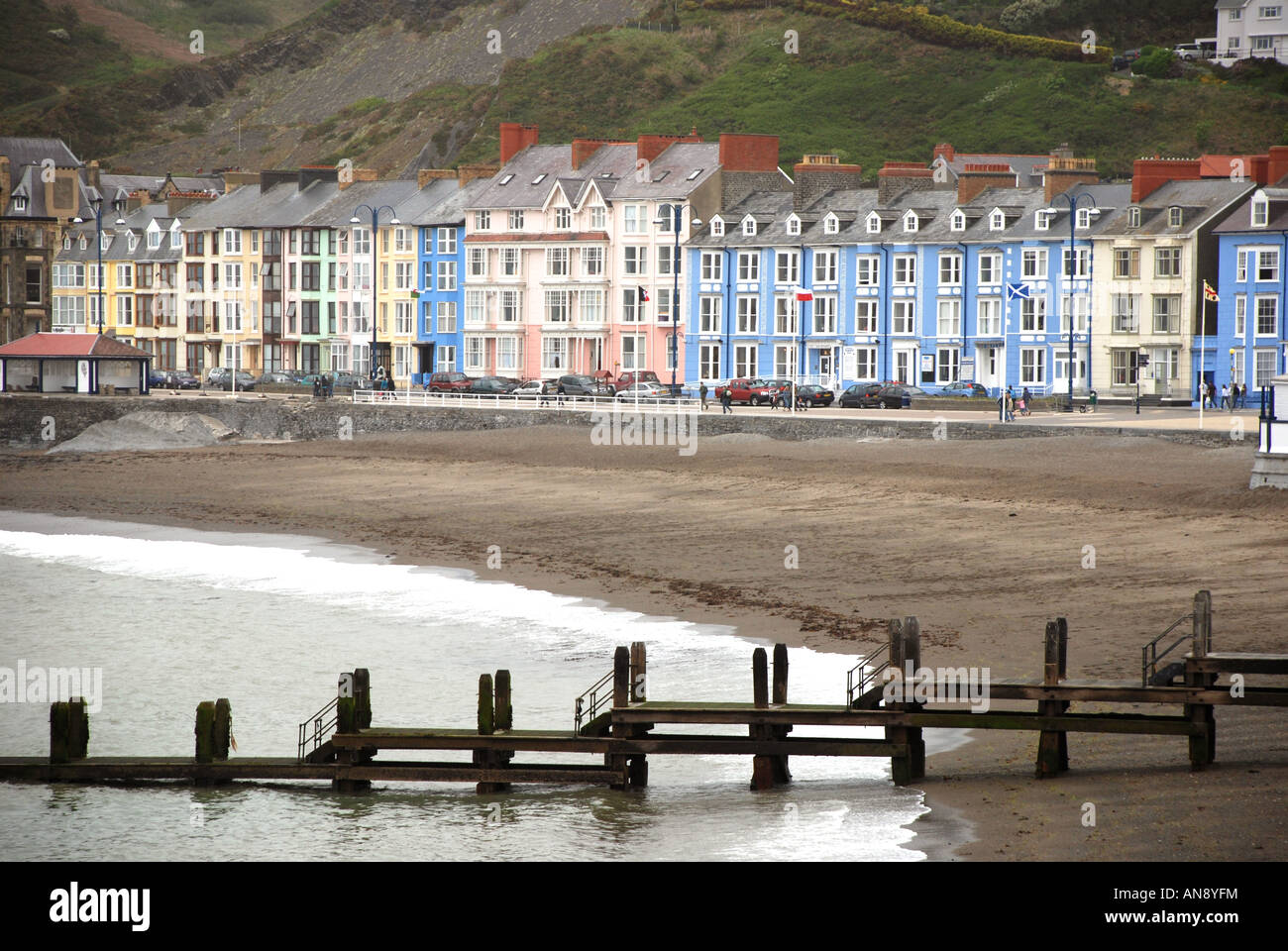 Front de Mer d''Aberystwyth Banque D'Images