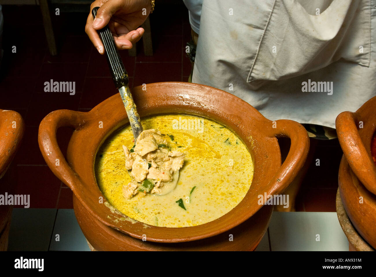 Poulet au Curry jaune avec Bangkok Thaïlande Banque D'Images