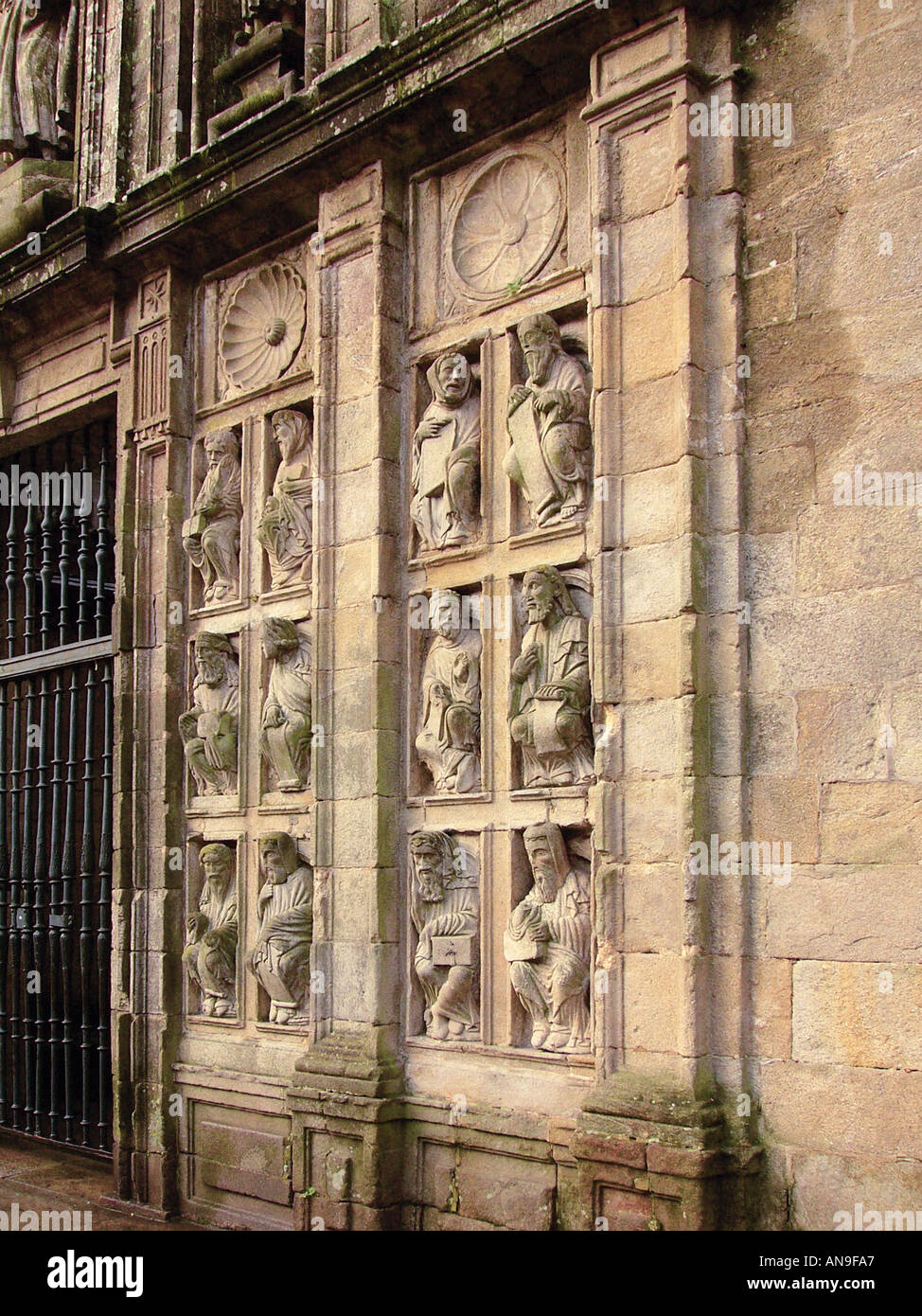 Détail Porta Sancta La cathédrale de Santiago de Compostela Espagne Banque D'Images